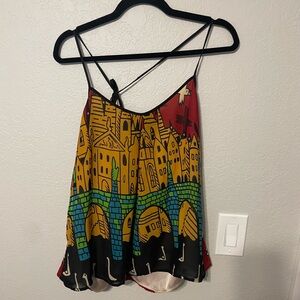 *rare find* Velvet Heart Graphic Print Halter Top Illustrated Statement Tank